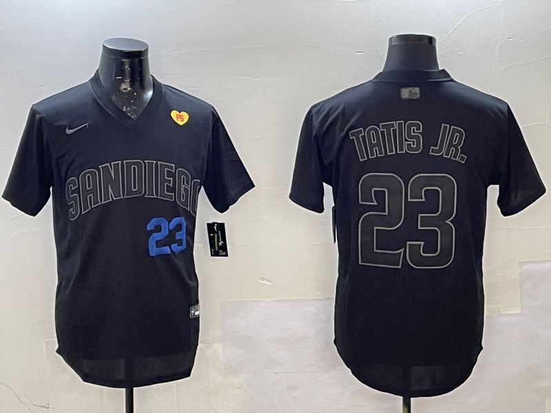 Men 2025 San Diego Padres #23 Tatis jr Black Throwback Nike MLB Jersey style 7122
